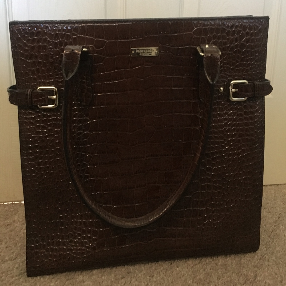 Kate Spade Jackson Crocodile Embossed Shoulder Bag